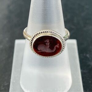 Elegant Sterling Silver 925 and Venetian Glass Ring size 6.75